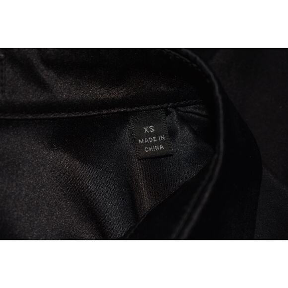 ATM $246 Black Silk Polo Popover Top Woven Short Sleeves Collared XS - Picture 4 of 4